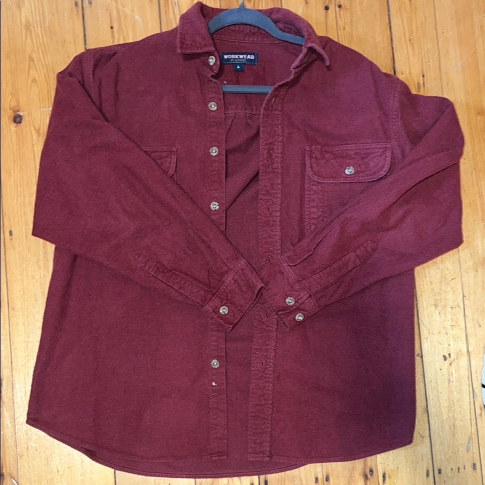 Women's Burgundy Button Down Shirt